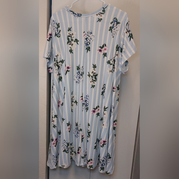 J for Justify Stripes Floral Buttery Soft Knit A-Line Dress Size 3X Boho Casual - Picture 9 of 10